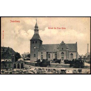 Svendborg - Torvet med Frue Kirke - W.K.F. 961 - Brugt