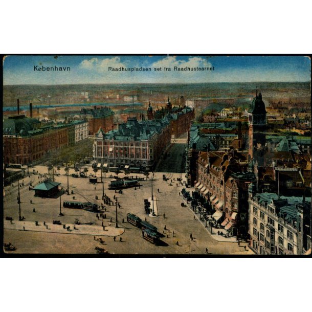 Kbenhavn - Rdhuspladsen set fra Raadhustaarnet - 12004 - Ubrugt - Plet !