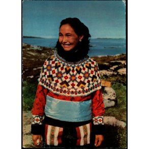 Grnland - Egedesminde - Grnlnderinde i festdragt - doncolor G 1 - Ubrugt