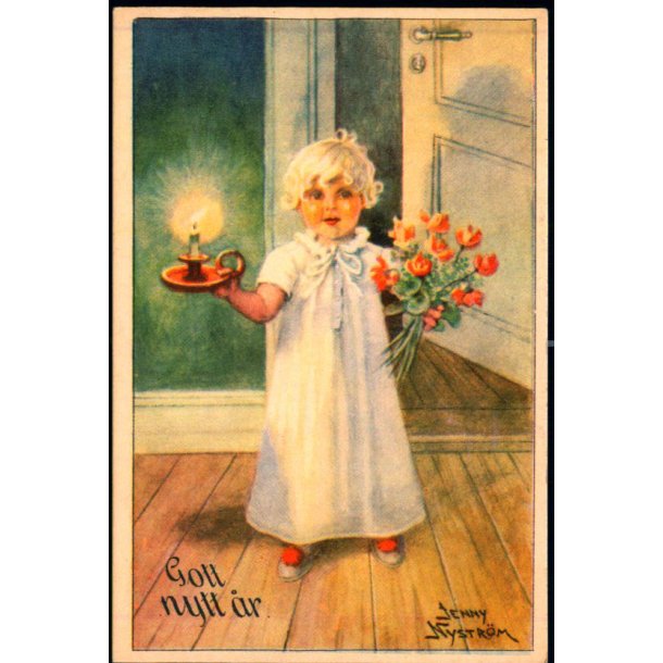 Jenny Nystrm - Gott Nytt r - Visitkortformat - A.Eliasson u/n - Ubrugt