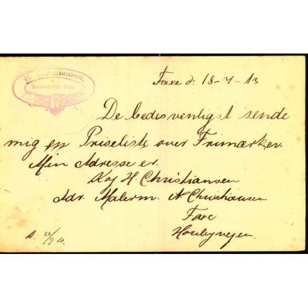 N. Christiansen - Malermester - Faxe - u/n - Brugt. 