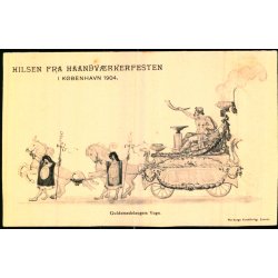Hilsen fra Haandvrkerfesten i Kbenhavn 1904 - Guldsmedelaugets Vogn - Warburg u/n - Ubrugt 