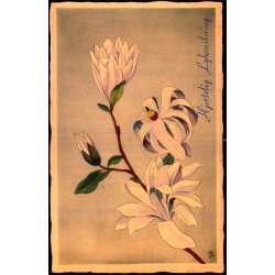 V. Hancke - Hjertelig Lyknskning - Stjerne Magnolie - Stender Serie 1400 - Brugt