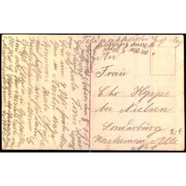 Feldpostkort - 8 - 1 - 15 - Til Sonderburg - Forside : Aachen