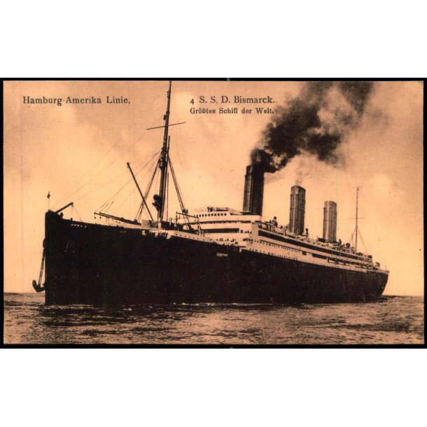 Hamburg Amerika Lienes - S.S.D. BISMARCK - Moehlke 72 - Ubrugt