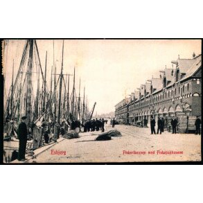 Esbjerg - Fiskerihavnen med Fiskepakhusene - W.K.F. 1226 - Brugt
