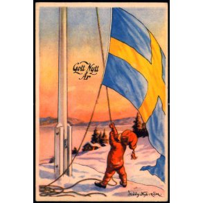 Jenny Nystrm - Gott Nytt r - Visitkortformat - A.Eliasson u/n - Ubrugt