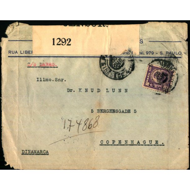 Censurbrev fra Brasilien  30 - 6 - 17 - Til Kbenhavn