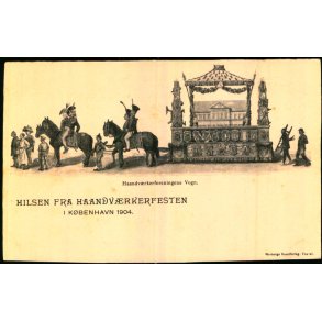 Hilsen fra Haandvrkerfesten i Kbenhavn 1904 - Haandfrkerforeningens Vogn - Warburg u/n - Ubrugt 