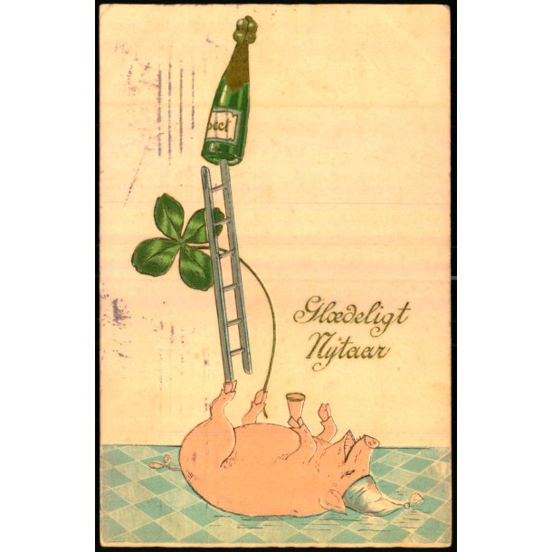 Gldeligt Nytaar - Jul 1906 p bagsiden - u/n - Brugt