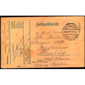 Feldpostkarte - K.D. Feldpost  29 - 3 -18 - Til Hamburg