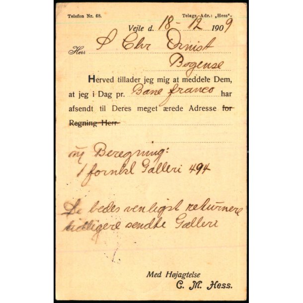 C.M. Hess - Vejle - u/n - Brugt