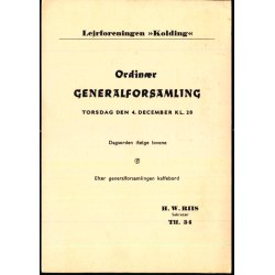 Lejrforeningen Kolding - Generalforsamling - Kolding  - u/n - Brugt.