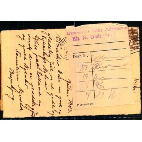 Postkort - Ubekendt Distrilt - 27 - 19 - 5 - 4 - Retur til Afsender 22 - 12 - 43 - Brugt