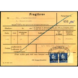 Fragtbrev - 2x 80 re Fr IX Prov. - Fra Esbjerg til Fan 13. Marts. 1970