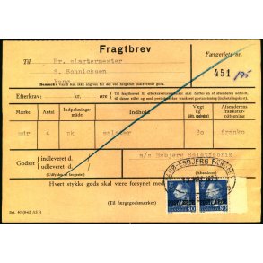 Fragtbrev - 2x 80 re Fr IX Prov. - Fra Esbjerg til Fan 13. Marts. 1970