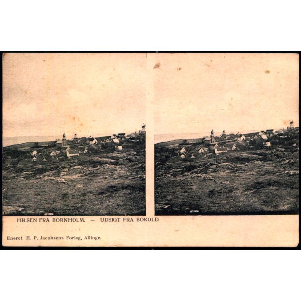 Hilsen fra Bornholm - Udsigt fra Bokold - H.P. Jacobsen u/n - Ubrugt