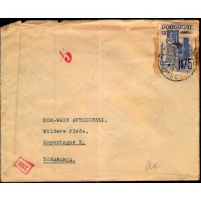 Censurbrev fra Portugal  23 - 3 - ? - Til Kbenhavn K