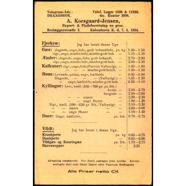 A.Korsgaard - Jensen - Export - Kbh.K.  - u/n - Brugt.