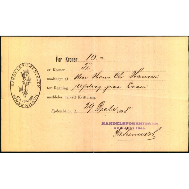 Handelsforeningen af. 5Juni 1864 - K�benhavn  - 1898
