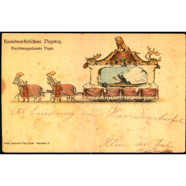 Haandvrkerfestens Vogntog - Bundtmagerlavets Vogn - A. Jacobsen u/n - Ubrugt 