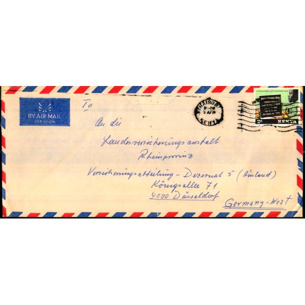 Luftpost Brev fra Kenya til Tyskland - 9 - 4 - ?