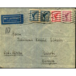 Luftpost Brev fra Tyskland til Kenya - 14 - 9 - 33