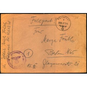 Tysk Feldpostbrev - Feldpoststempel 7 - 2 - 44 - Feldpost No. 02603 W - Til Berlin N. 65