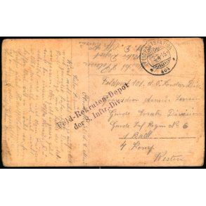 Feldpost -  Feldpoststation   3 -5 -16 - Til 4. Komp. 1. Batl. - Billedside :  Fotokort