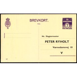Slagtermester Peter Ryholt - Vrnedamsvej 10 - V - Brevkort 127 - Ubrugt