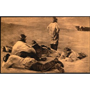 P.S.Kryer - Fiskere paa Skagen Strand - Nat - W.& M.H. Hv. Eneret