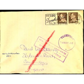 Brev til England 2 - 5- 66 - Retur til Nyborg