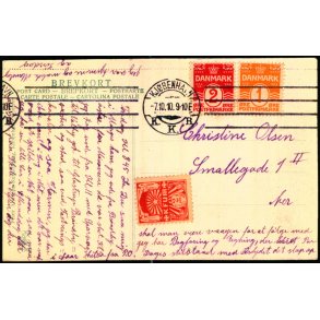 K.F.U.M. - 2 re Mrkat p postkort 7 - 10 - 1910 - Brugt