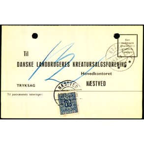 Efterporto - Postkort fra Nstved  4 - 5 - 1959 - Efterporto 12 re 