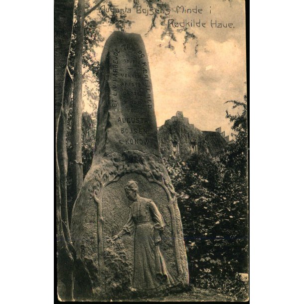 Augusta Bojsens Minde i R�dkilde Have - Carl petersens Bogh. 133 - Ubrugt