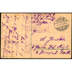  Feldpost - Berlin - 7 -7 -17 - Til 4. Komp. - 1. Batl. - Billedside : Heimats- Gruss.
