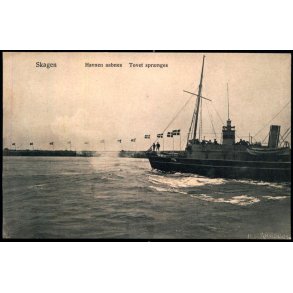 Skagen - Havnen aabnes - Torvet spr�nges - A. Mariager 12 - Ubrugt - Lidt bulet !