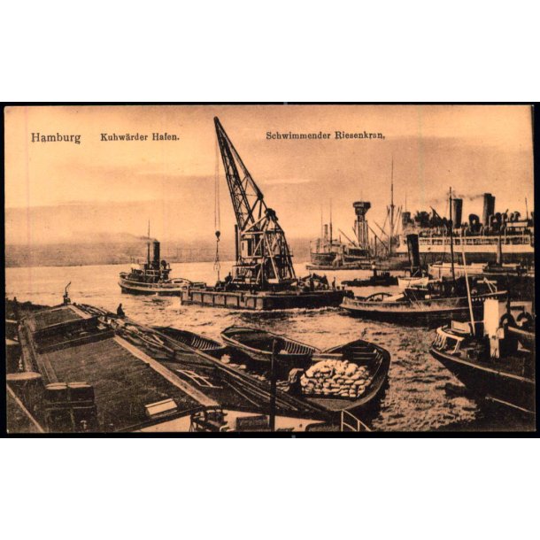 Hamburg - Kuhw&auml;rder Hafen - Schwimmender Riesenkran - Moehlke 72 - Ubrugt