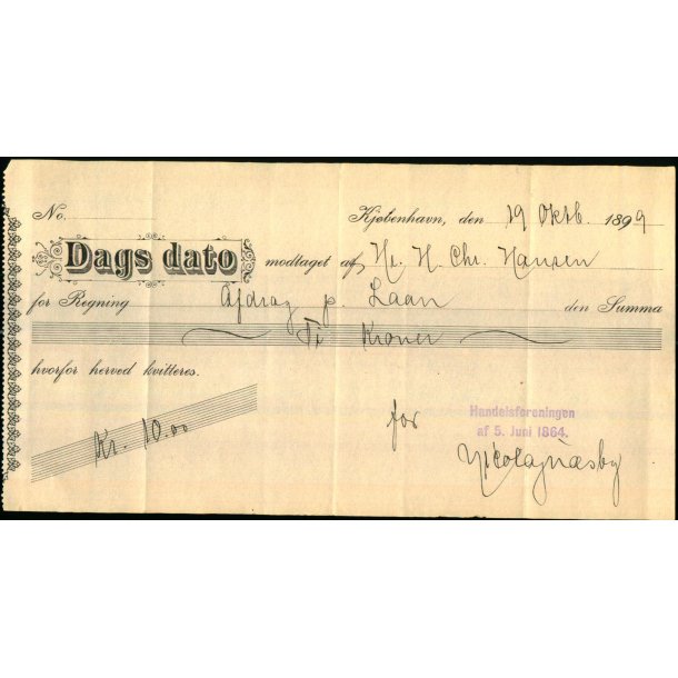 Handelsforeningen af. 5Juni 1864 - K�benhavn  - 1899