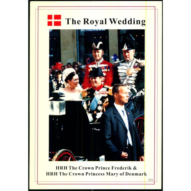 Kronprins Frederik og Marys Bryllup  - Scandinavisk Foto u/n - 13x18 cm. - Ubrugt