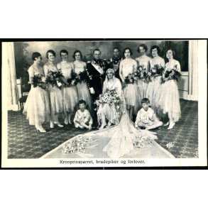 Kronprinceparret - Brudepiker og forlover - Oppi u/n - Ubrugt 