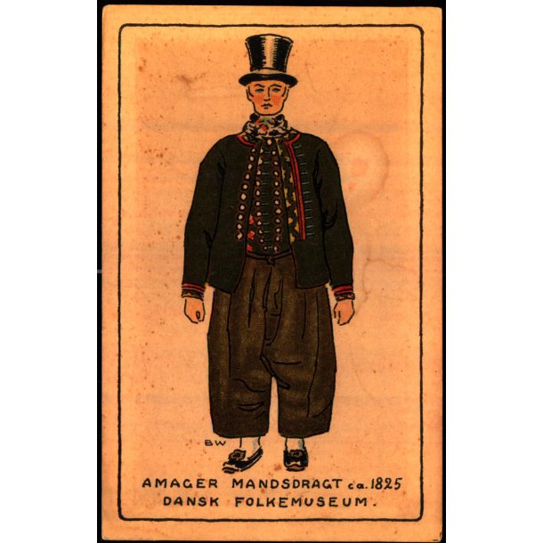 BW - Amager Madsdragt ca. 1825 - Dansk Folkemuseum - Alfred Jocobsen 60 - Ubrugt