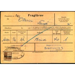 Fragtbrev -  1kr Rigsvben Prov.  - Fra Esbjerg til Fan 11. juni 1958