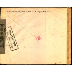 Luftpost  Censurbrev fra Spanien  22 - 2 - 44 - Til Kbenhavn