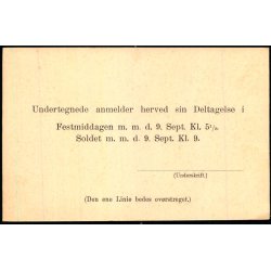 Cand.Jur. R.Krause - Koldinggade 3 - 4 sal - Deltagelse i Festmiddag &amp; Soldet - Kbh. - u/n - Ubrugt