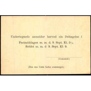 Cand.Jur. R.Krause - Koldinggade 3 - 4 sal - Deltagelse i Festmiddag & Soldet - Kbh. - u/n - Ubrugt