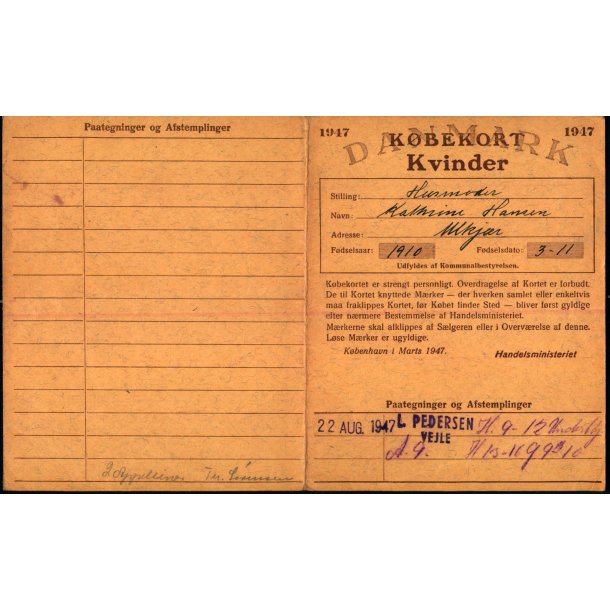 Kbekort - Kvinder med Ptegninger - 2 Verdenskrig