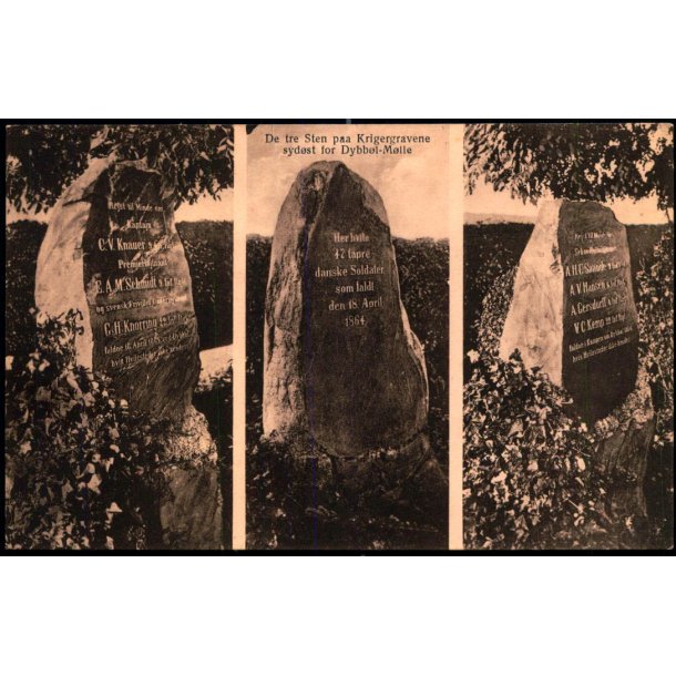 De tre Sten paa Krigergravene syd�st for Dybb�l-M�lle - Chr. Qvist  29 - Ubrugt