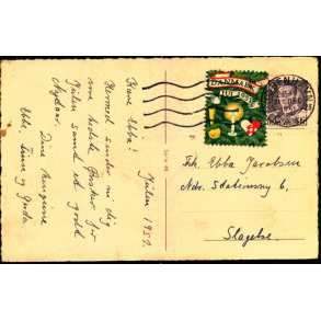 Julemrke 1951 p Postkort