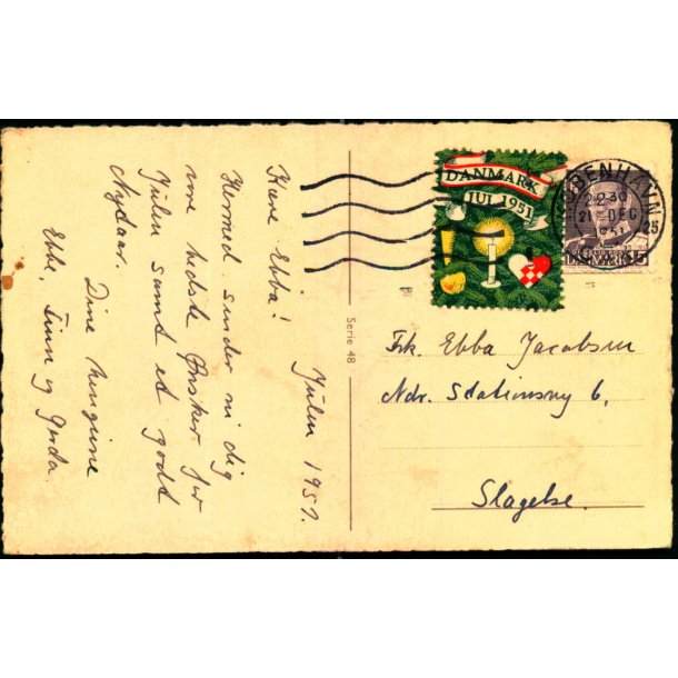 Julemrke 1951 p Postkort